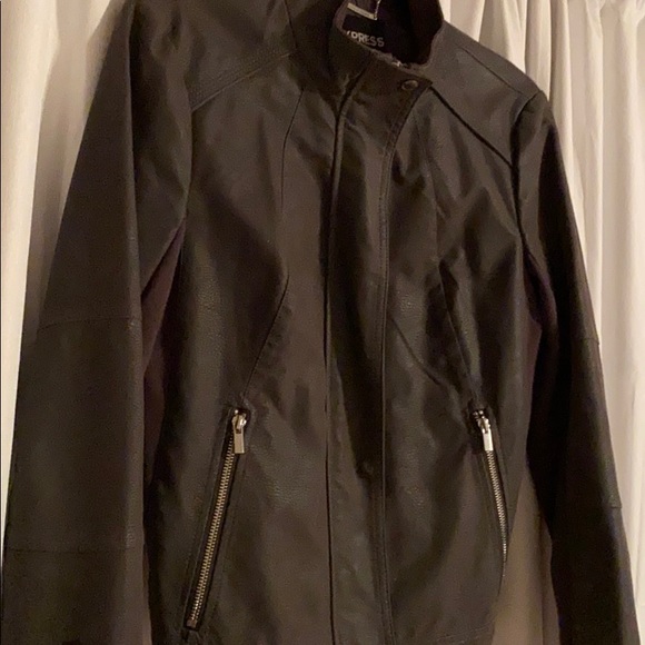 Express Gray Moto Jacket with Silver Hardware - Picture 2 of 6